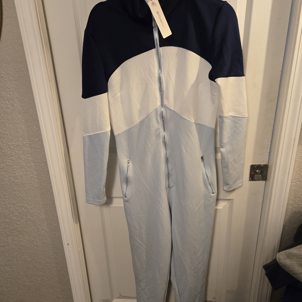 Colorblock Hooded Jumpsuit